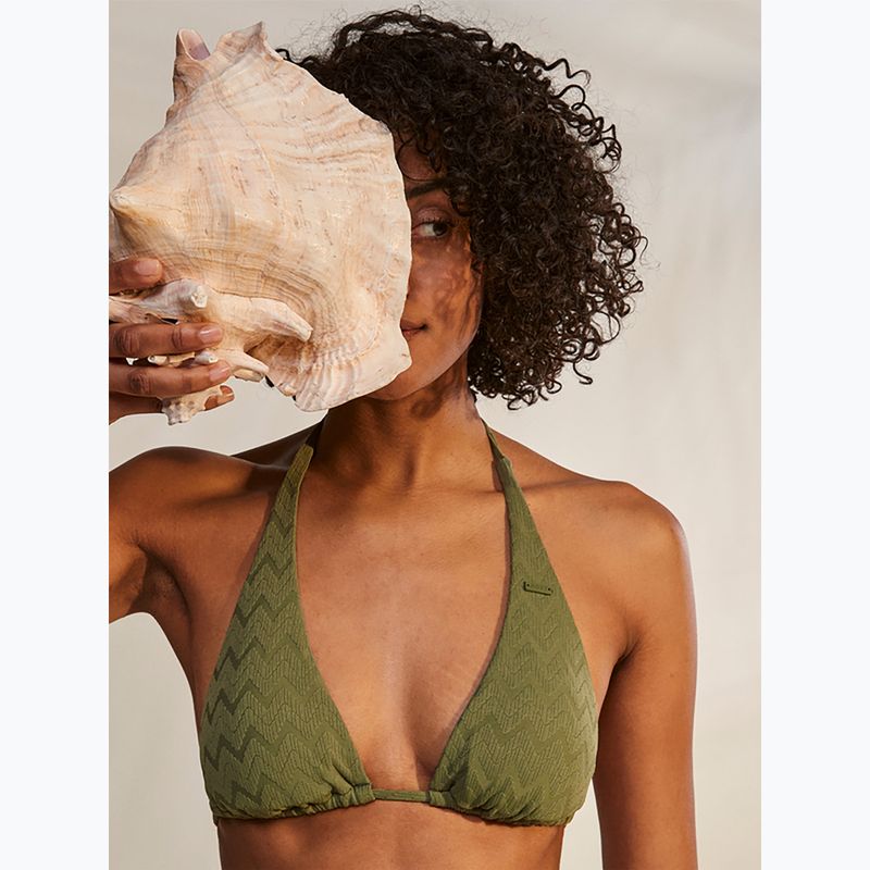 ROXY Current Coolness Top costume da bagno a triangolo allungato verde loden 10