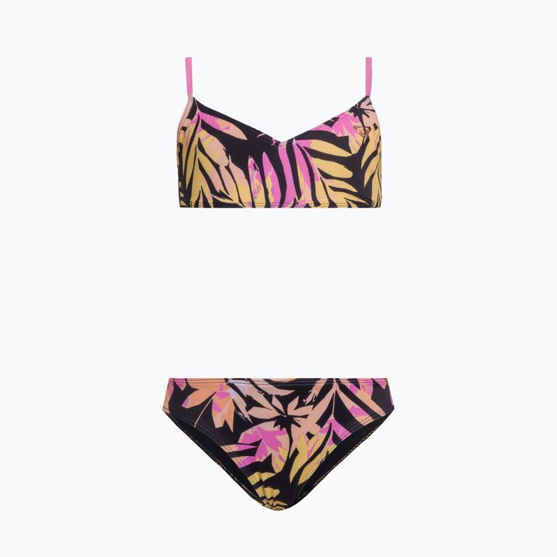 Costume da bagno due pezzi ROXY Active Joy Basic Triangle Set antracite zebra bambina