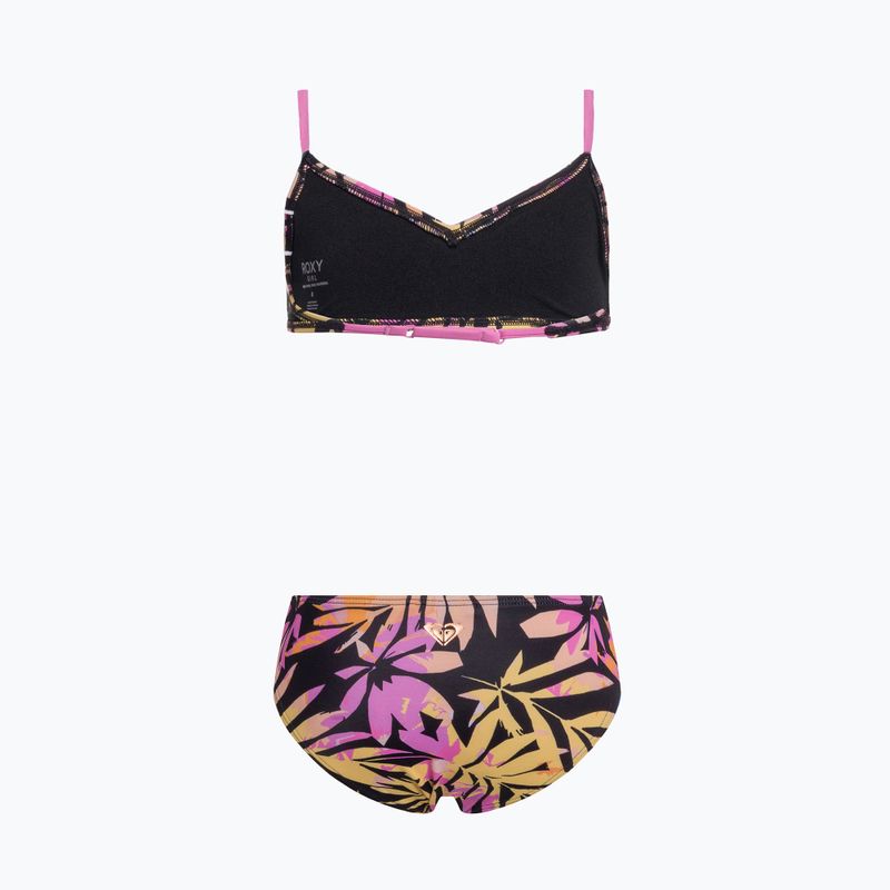 Costume da bagno due pezzi ROXY Active Joy Basic Triangle Set antracite zebra bambina 2