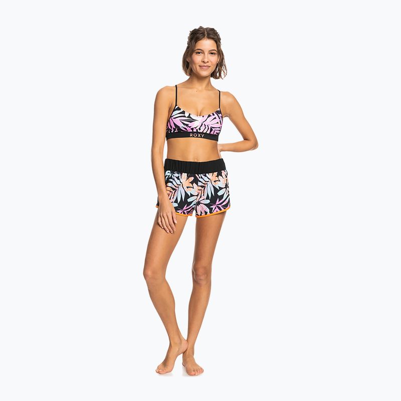 Pantaloncini da bagno donna ROXY Active antracite zebra jungle 3