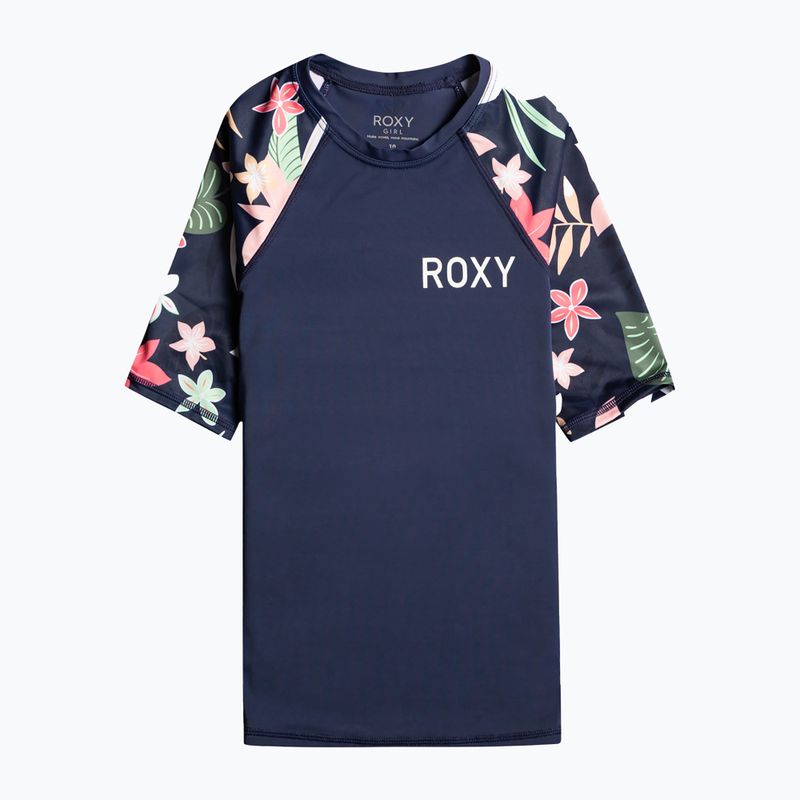 Maglietta da bagno ROXY Printed Sleeves mood indigo alma per bambini
