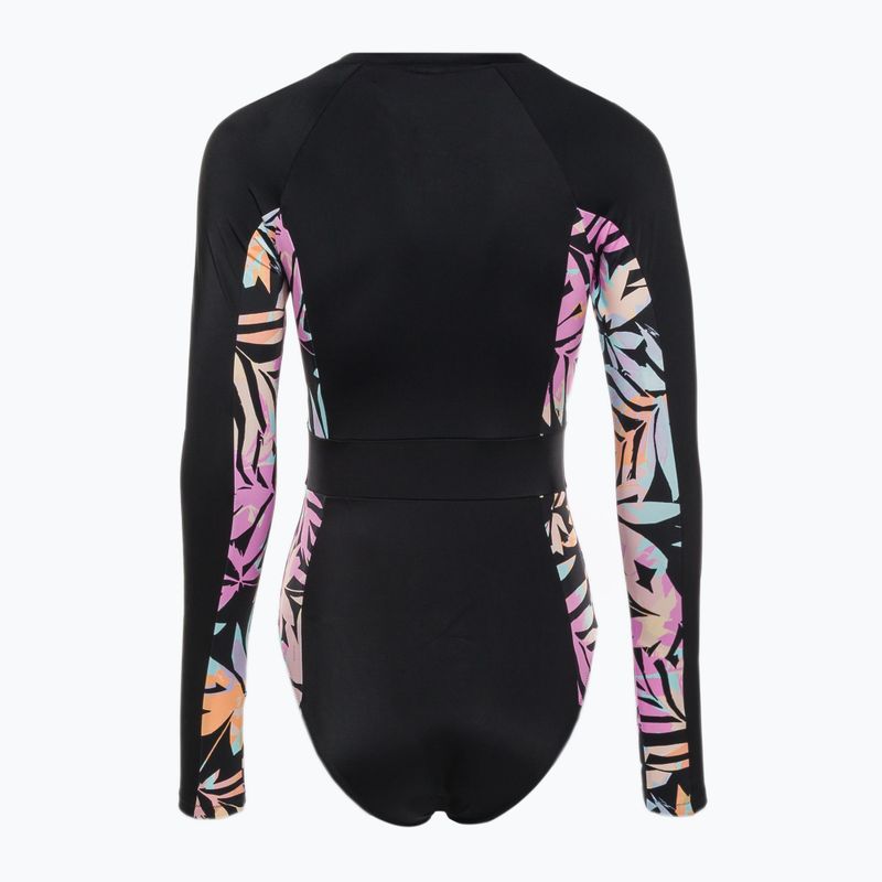 Costume intero donna ROXY Active Onesie antracite zebra jungle 2