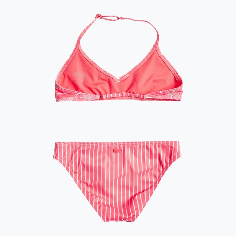 Costume da bagno a due pezzi per bambini ROXY Vacay For Life Triangle Bra Set marea tropicale corallo baciato dal sole 2