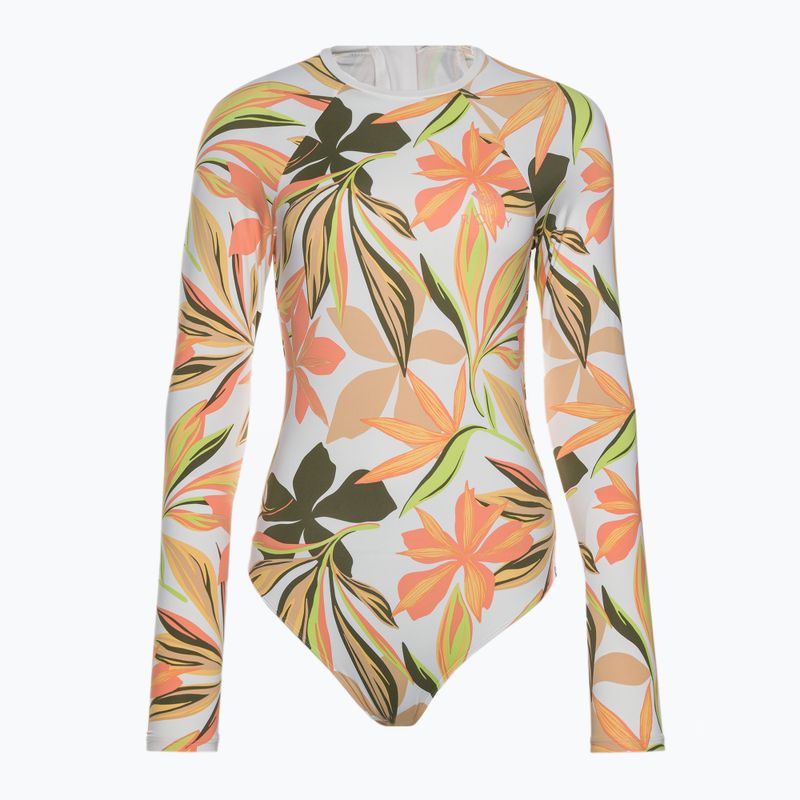 Costume da bagno intero donna ROXY Print Mix Solid bianco brillante sottilmente salato piatto