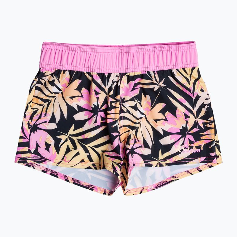 ROXY Desert Rider, pantaloncini da bagno per bambini antracite zebrati, ragazza della giungla