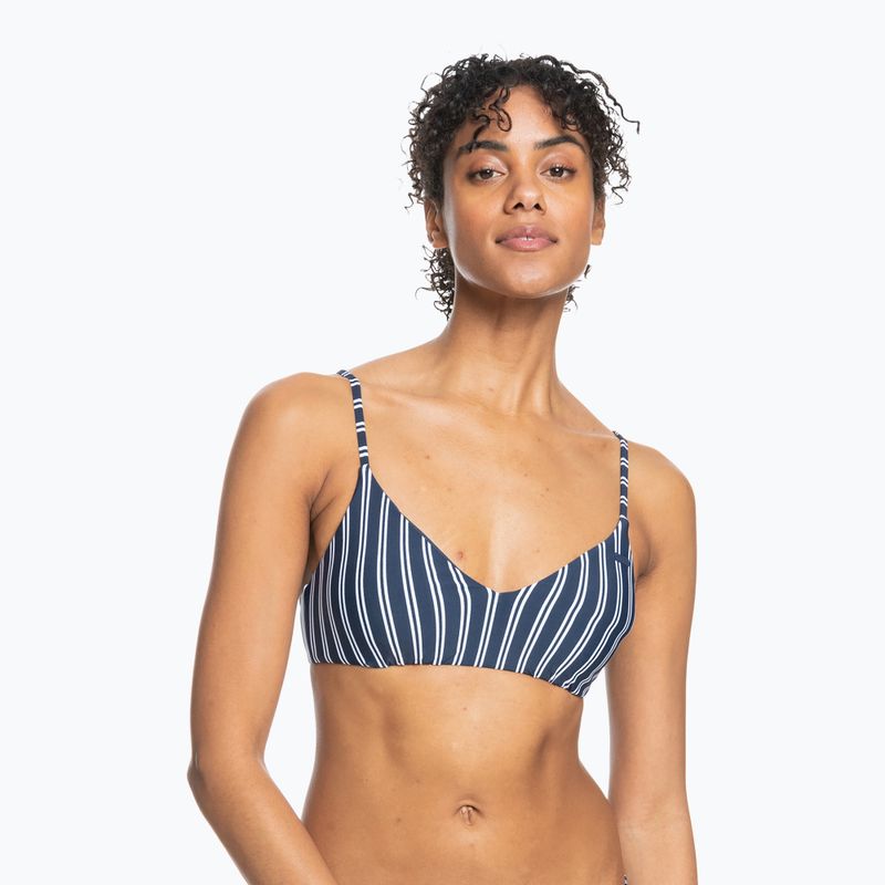 ROXY Into The Sun Athletic Triangle swimsuit top mood indigo novela stripe vert 2