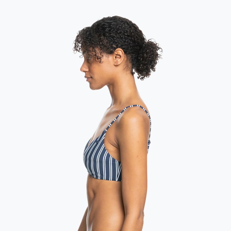 ROXY Into The Sun Athletic Triangle swimsuit top mood indigo novela stripe vert 5