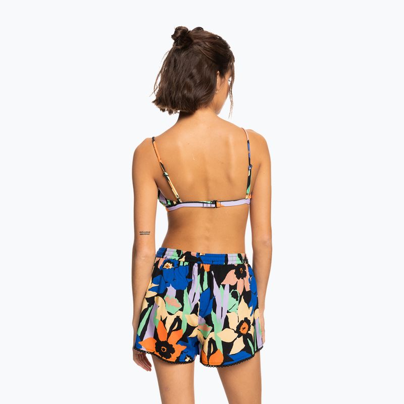 Pantaloncini da bagno donna ROXY Salty Tan antracite fiore jammin 3