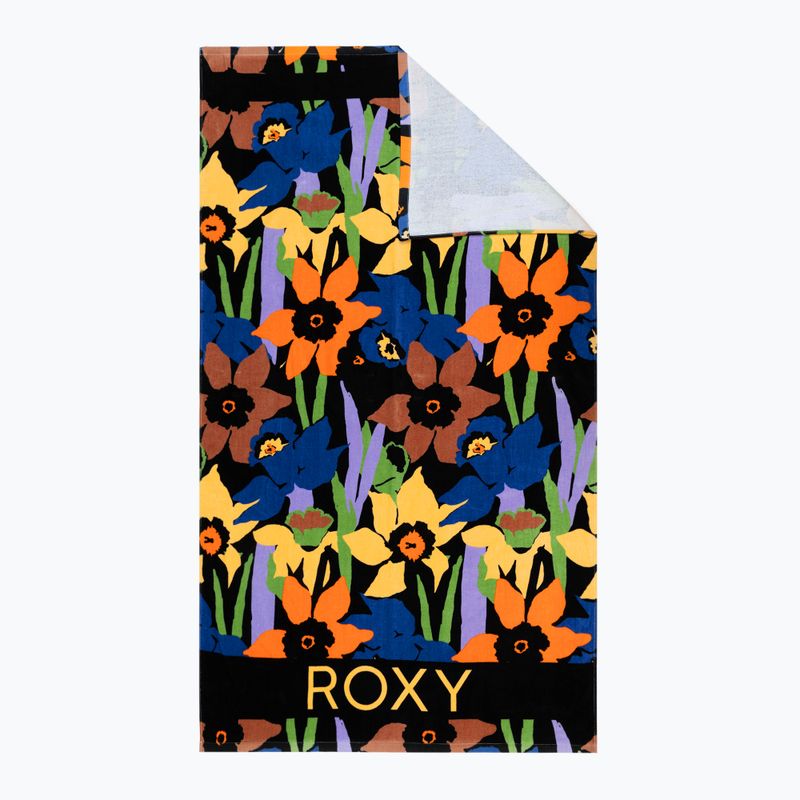 ROXY Asciugamano stampato ad acqua fredda antracite fiore jammin