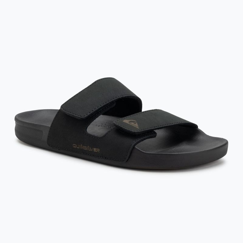 Quiksilver Uomo Rivi Leather Double Adjust infradito nero 1
