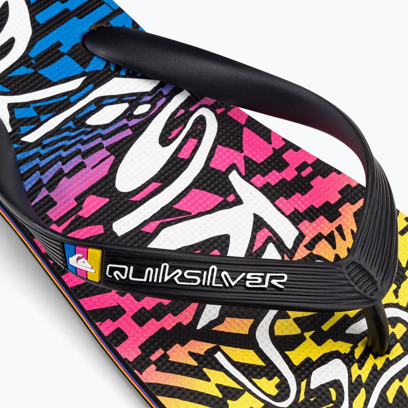 Infradito Quiksilver Molokai Wordblock da uomo nero/blu/rosa 7