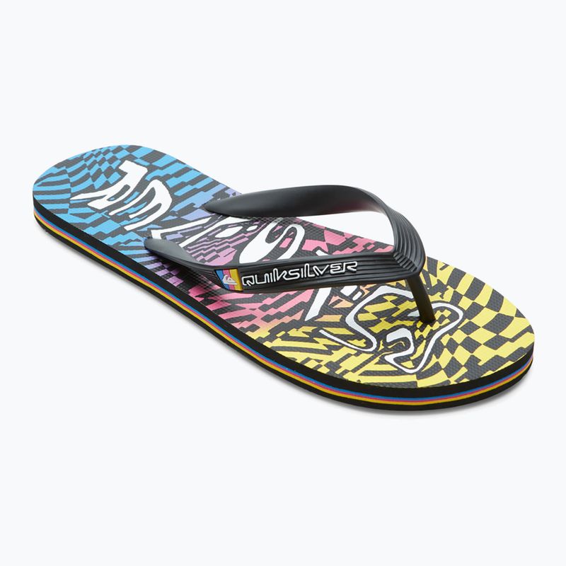 Infradito Quiksilver Molokai Wordblock da uomo nero/blu/rosa 8