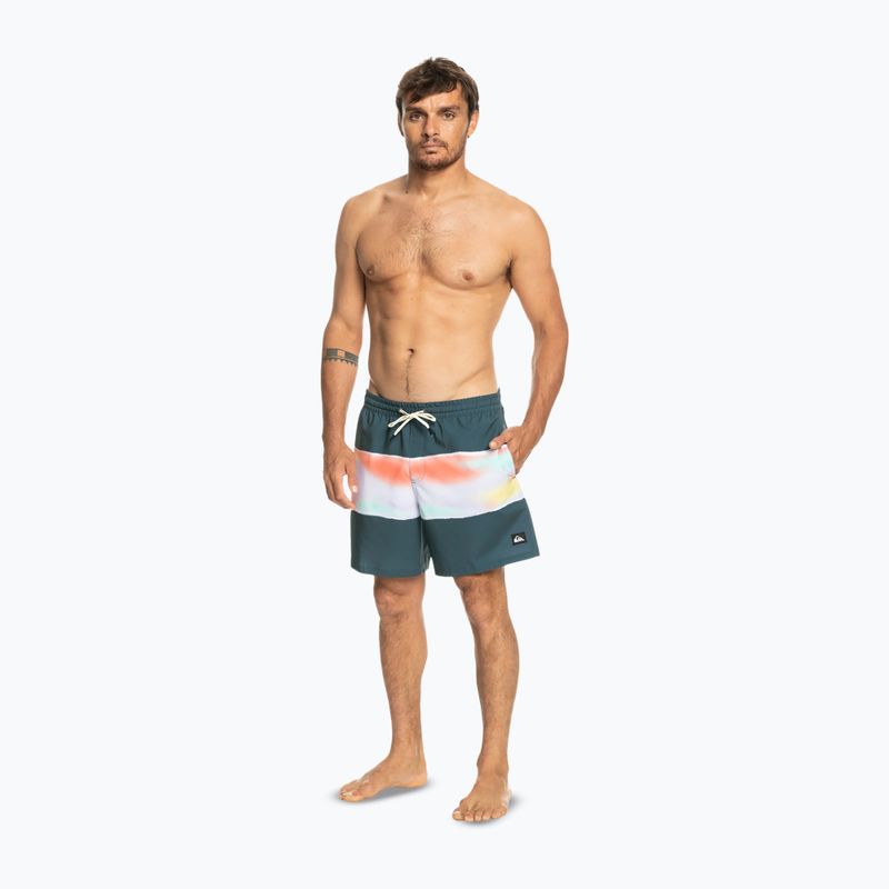 Pantaloncini da bagno Quiksilver Surfsilk Air-Brush Volley 17" da uomo mezzanotte marina 2