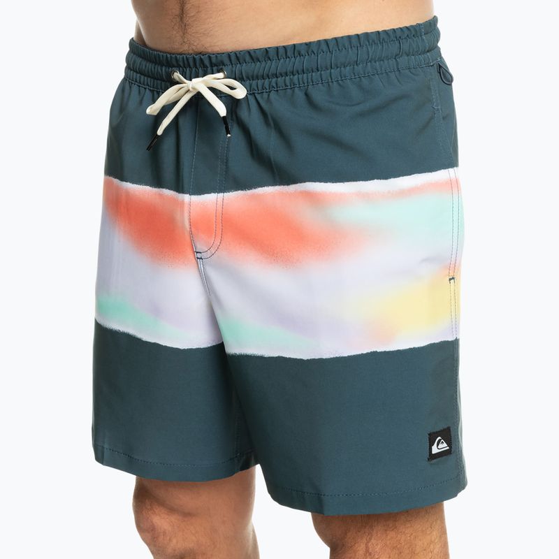 Pantaloncini da bagno Quiksilver Surfsilk Air-Brush Volley 17" da uomo mezzanotte marina 5