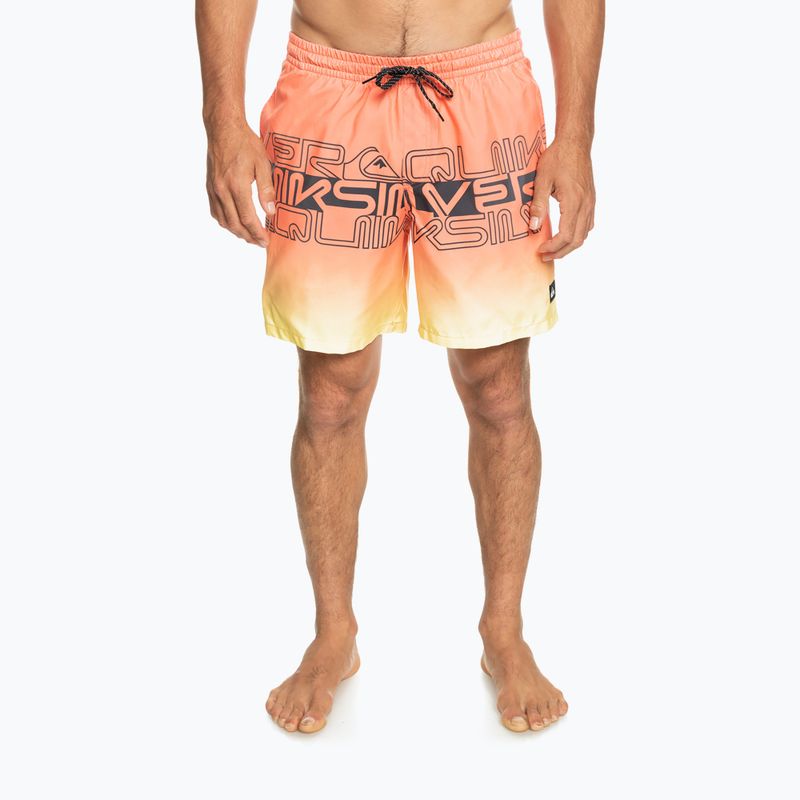 Pantaloncini da bagno Quiksilver Everyday Wordblock Volley 17" Fresh Salmon da uomo 2