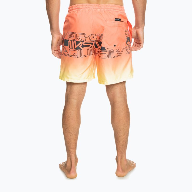 Pantaloncini da bagno Quiksilver Everyday Wordblock Volley 17" Fresh Salmon da uomo 3