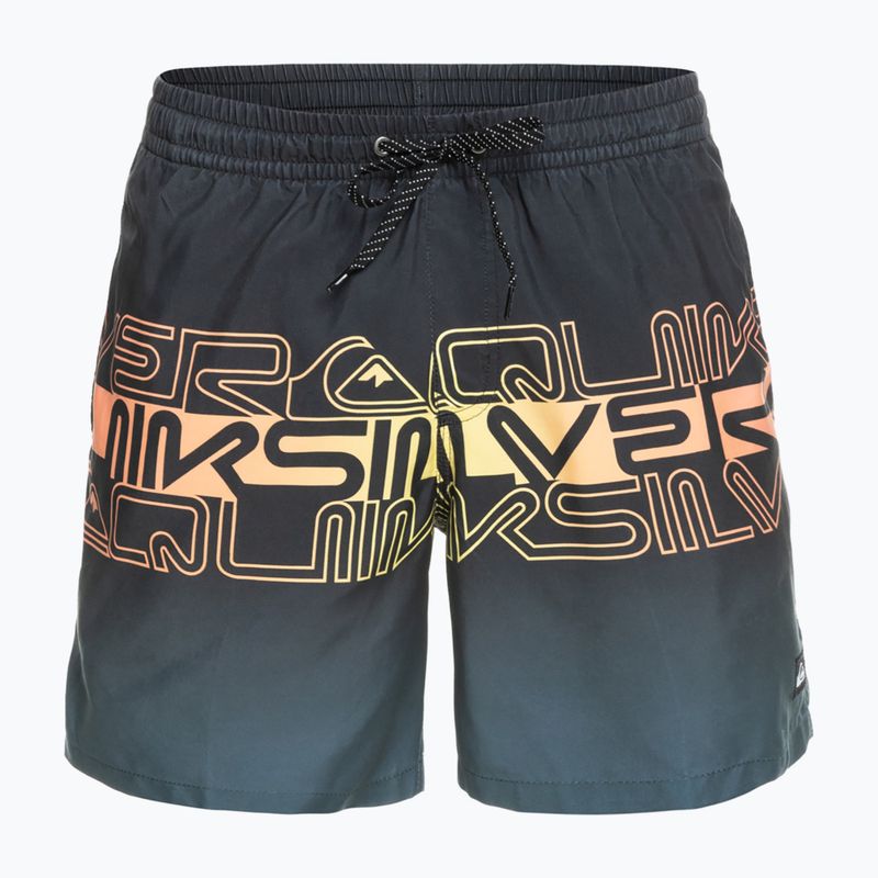 Pantaloncini da bagno Quiksilver Everyday Wordblock Volley 17" da uomo, nero