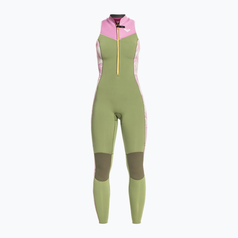 Muta da bagno ROXY 1,5 mm Long John palmed out grigio chiaro da donna