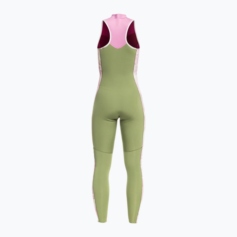 Muta da bagno ROXY 1,5 mm Long John palmed out grigio chiaro da donna 2