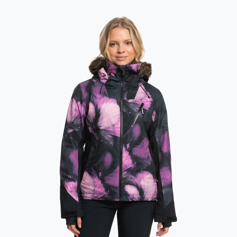 Giacca da snowboard ROXY Jet Ski Premium da donna in vero nero pansy