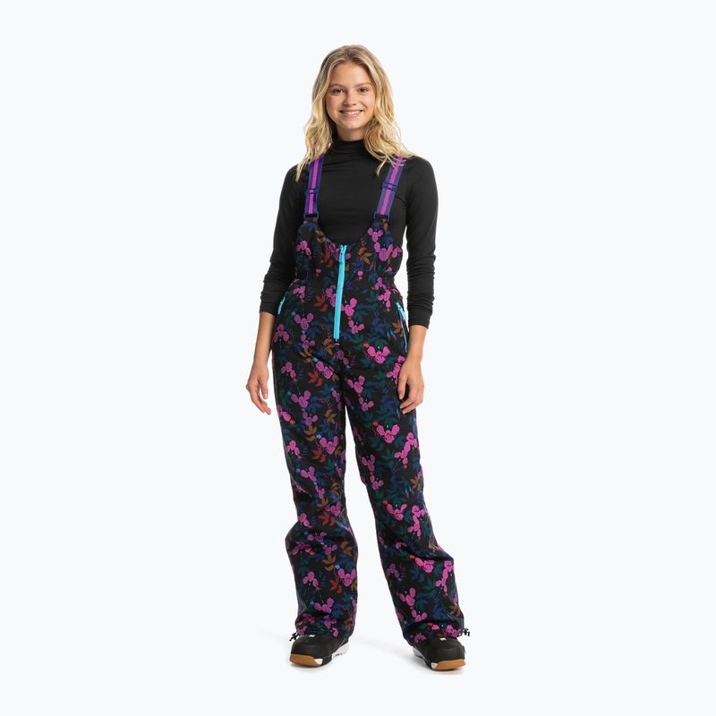 Pantaloni da snowboard donna ROXY X Rowley Insulated Bib true black darkreds floral 4