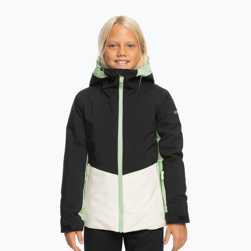 Giacca da snowboard per bambini ROXY Silverwinter Girl nero vero