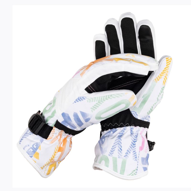 Guanti da snowboard da donna ROXY Jetty nero brillante bianco sapone