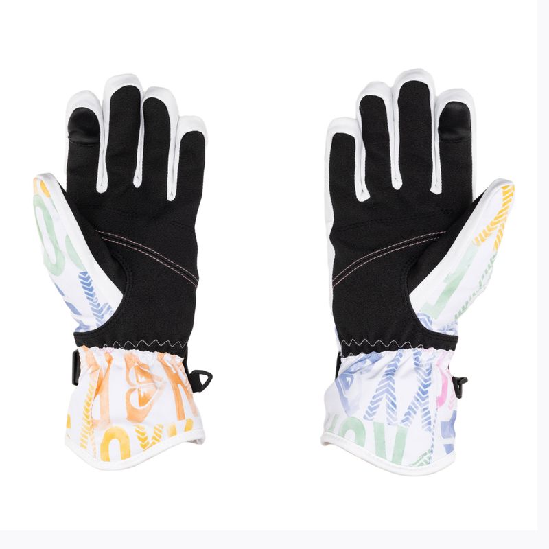 Guanti da snowboard da donna ROXY Jetty nero brillante bianco sapone 2