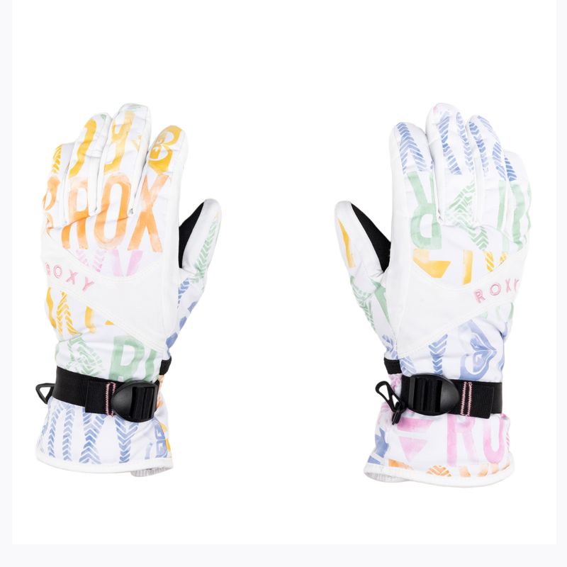 Guanti da snowboard da donna ROXY Jetty nero brillante bianco sapone 3