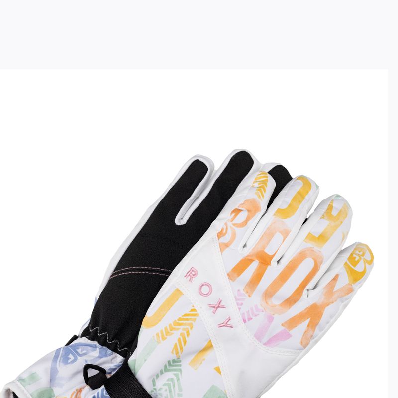 Guanti da snowboard da donna ROXY Jetty nero brillante bianco sapone 4