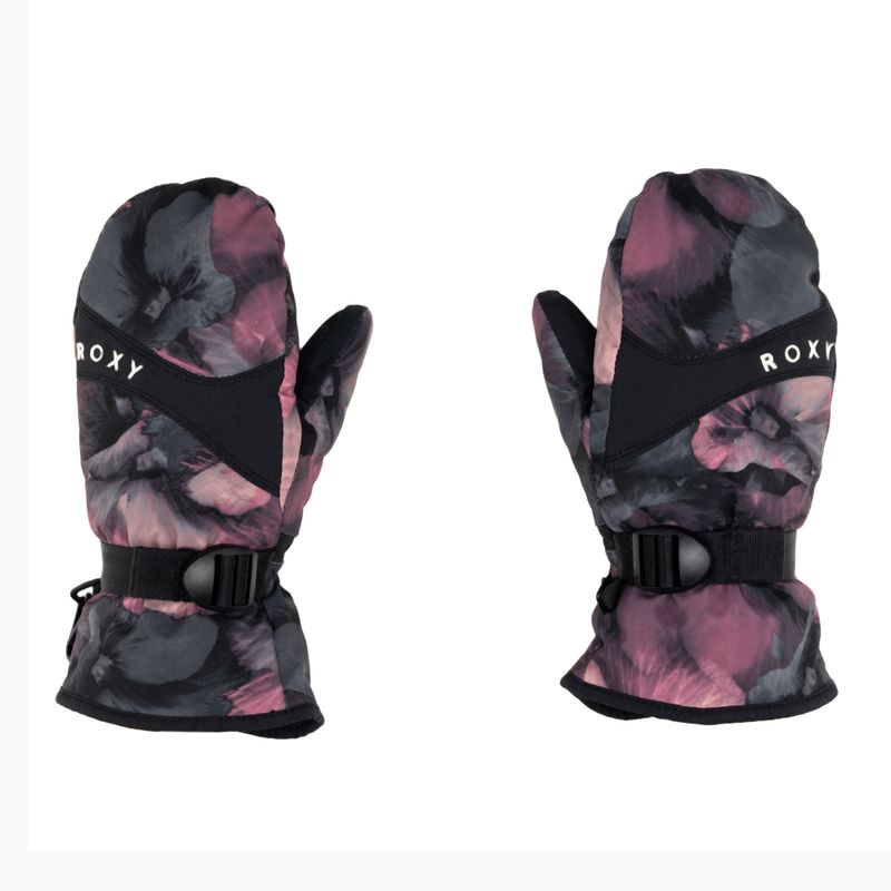 Guanti da snowboard per bambini ROXY Jetty Mitt Girl true black pansy rg 3