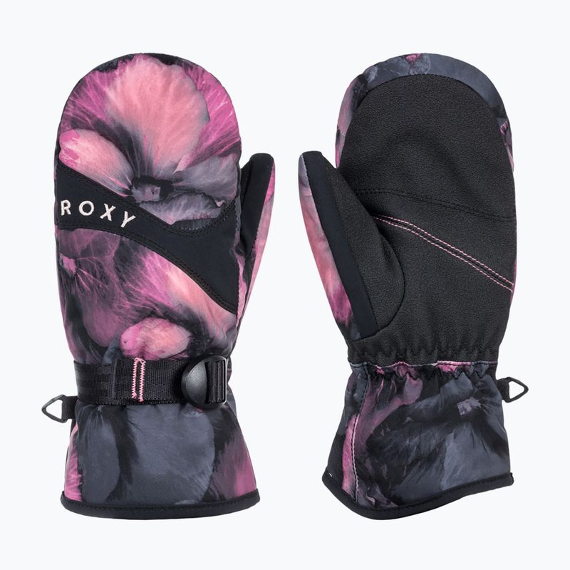 Guanti da snowboard per bambini ROXY Jetty Mitt Girl true black pansy rg 5