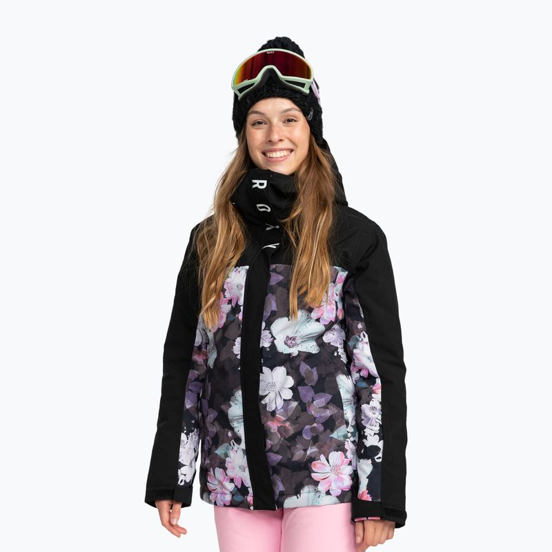 Giacca da snowboard donna ROXY Galaxy true black blurry flower