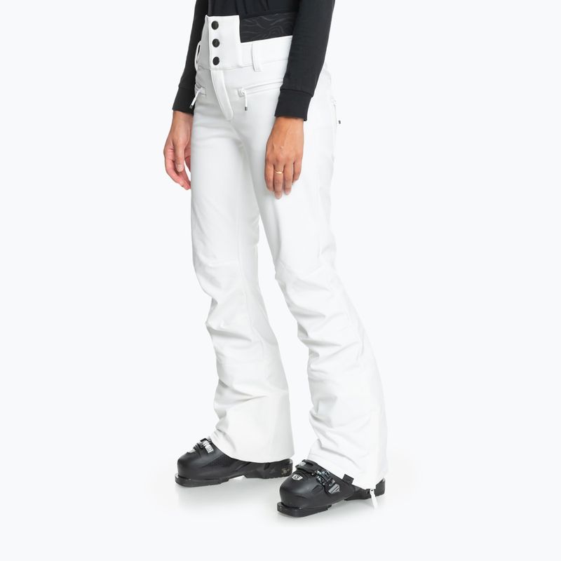 Pantaloni da snowboard da donna ROXY Rising High bianco brillante 2