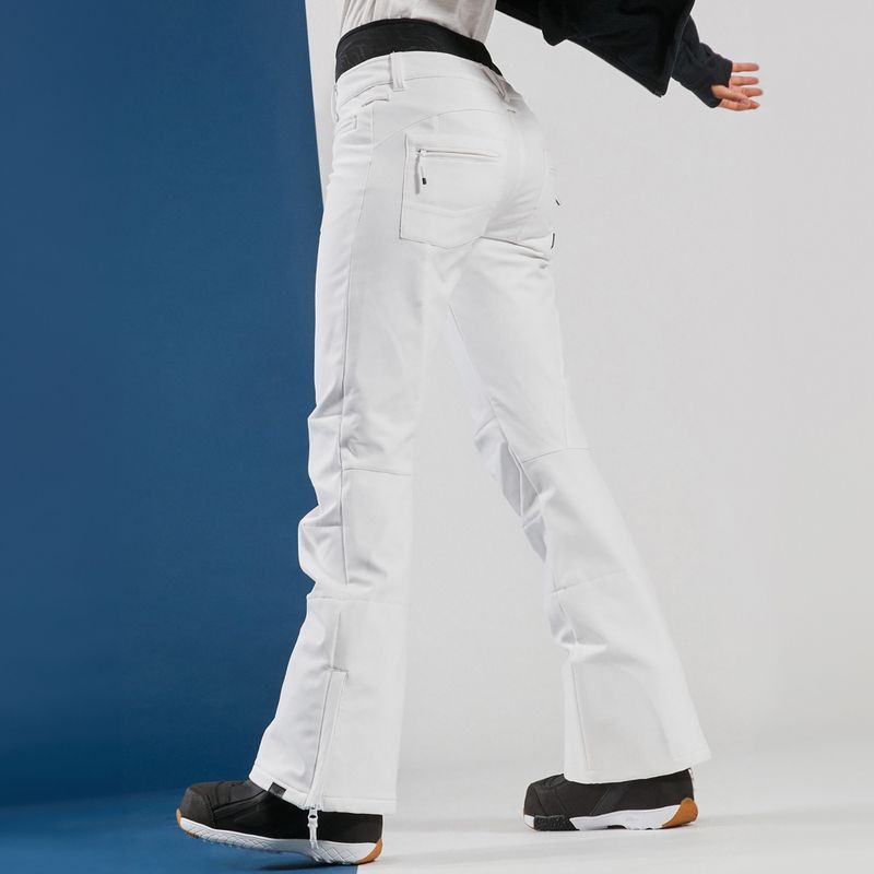 Pantaloni da snowboard da donna ROXY Rising High bianco brillante 6