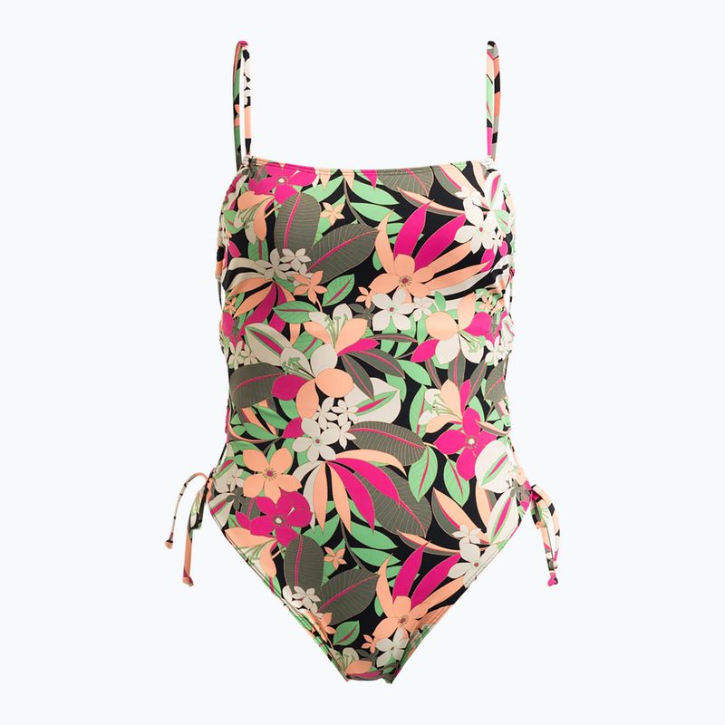 Costume intero donna ROXY Printed Beach Classics Lace UP antracite palm song s