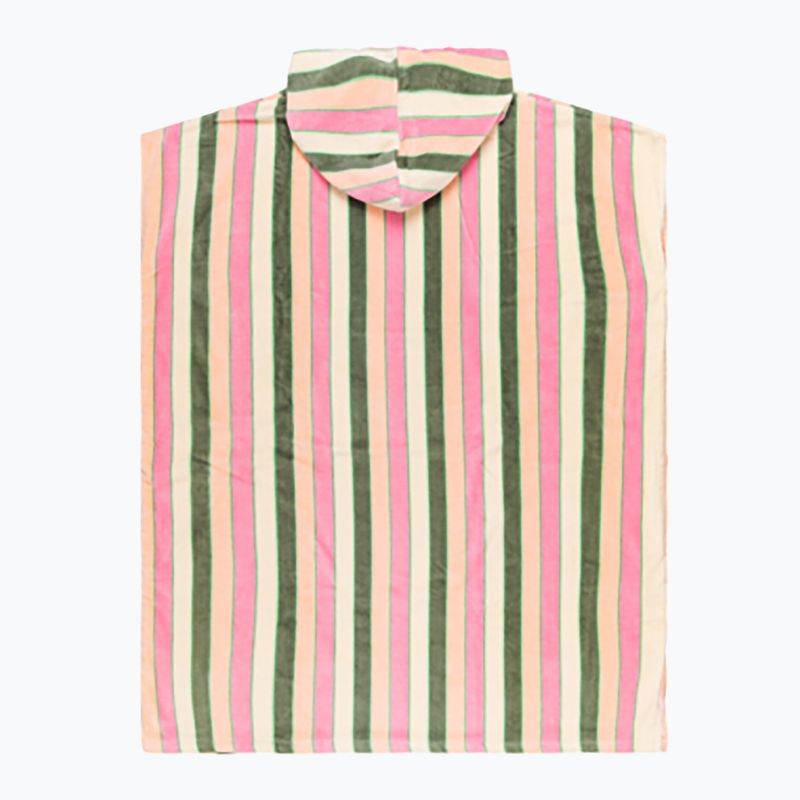 Poncho donna ROXY Stay Magical stampato a righe verde agave very vista 2