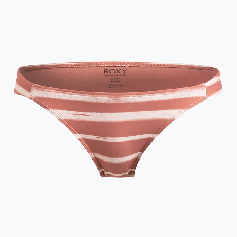 ROXY Slip bikini classico da spiaggia stampato in legno di cedro a righe allegre