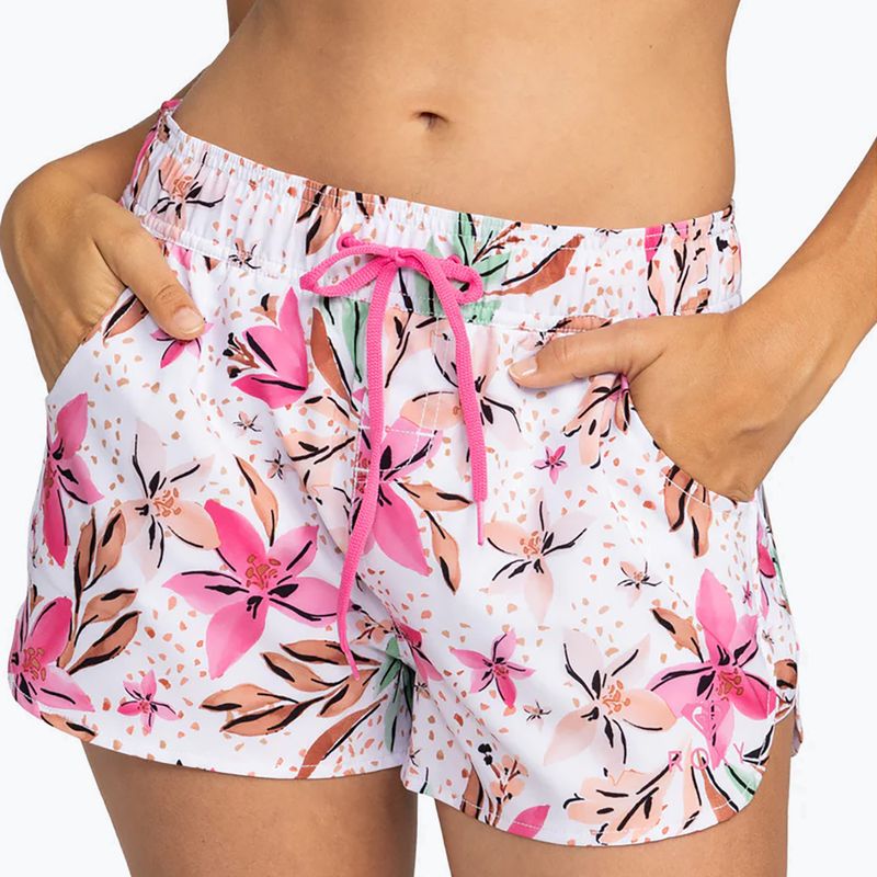 Pantaloncini da bagno ROXY Wave Printed 2 white happy tropical da donna 2