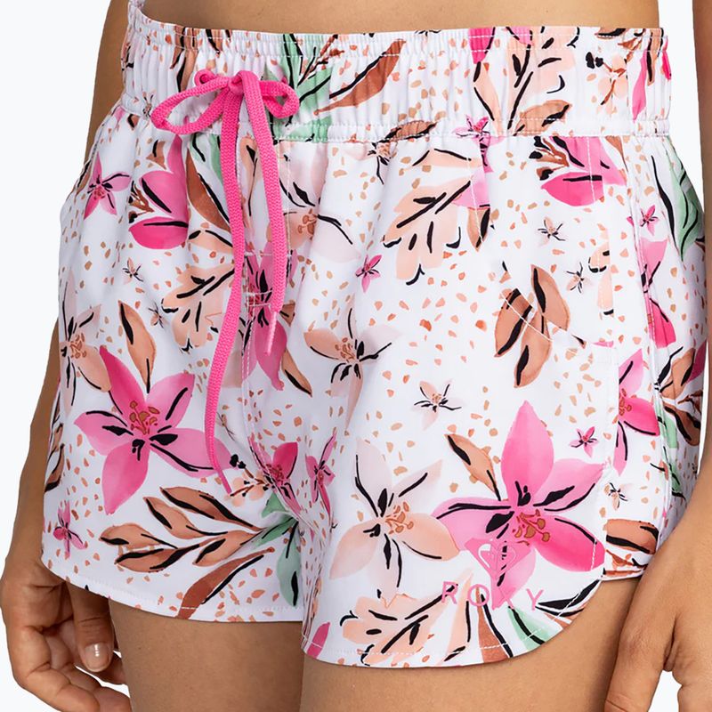 Pantaloncini da bagno ROXY Wave Printed 2 white happy tropical da donna 4