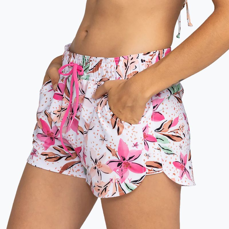 Pantaloncini da bagno ROXY Wave Printed 2 white happy tropical da donna 5