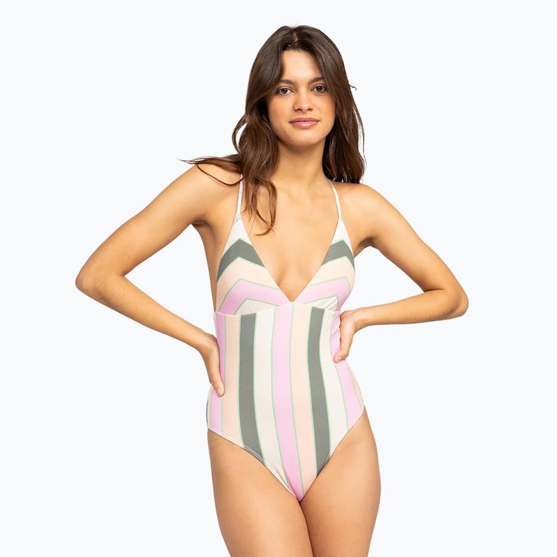Costume intero donna ROXY Vista Stripe verde agave molto vista stripe 2