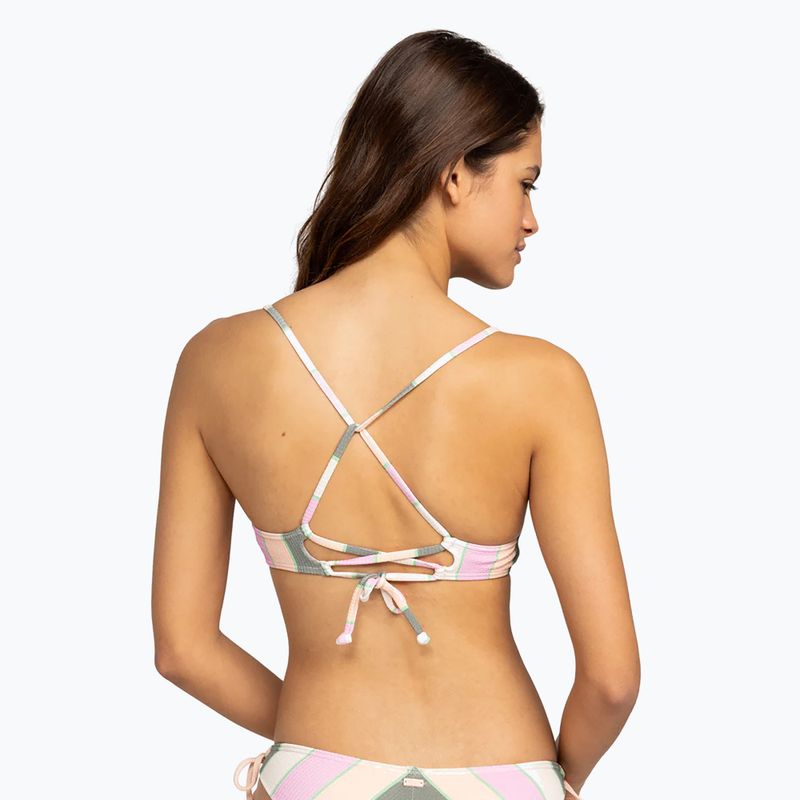 ROXY Vista Stripe Top costume da bagno strappy verde agave molto vista stripe 4