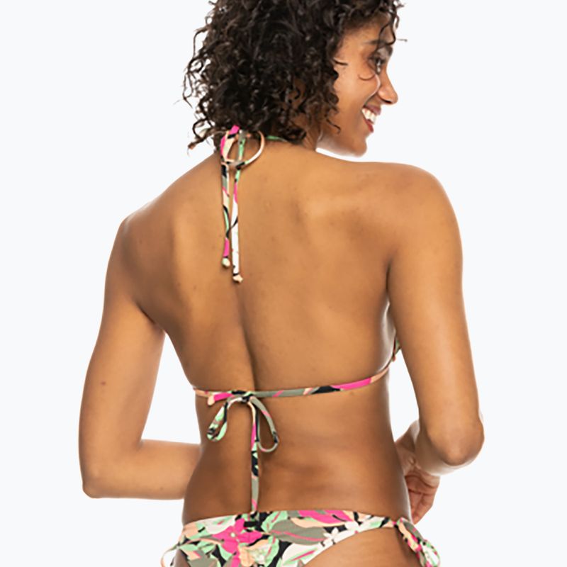 ROXY Stampato Beach Classics Tiki Tri costume top antracite palma canzone s 5