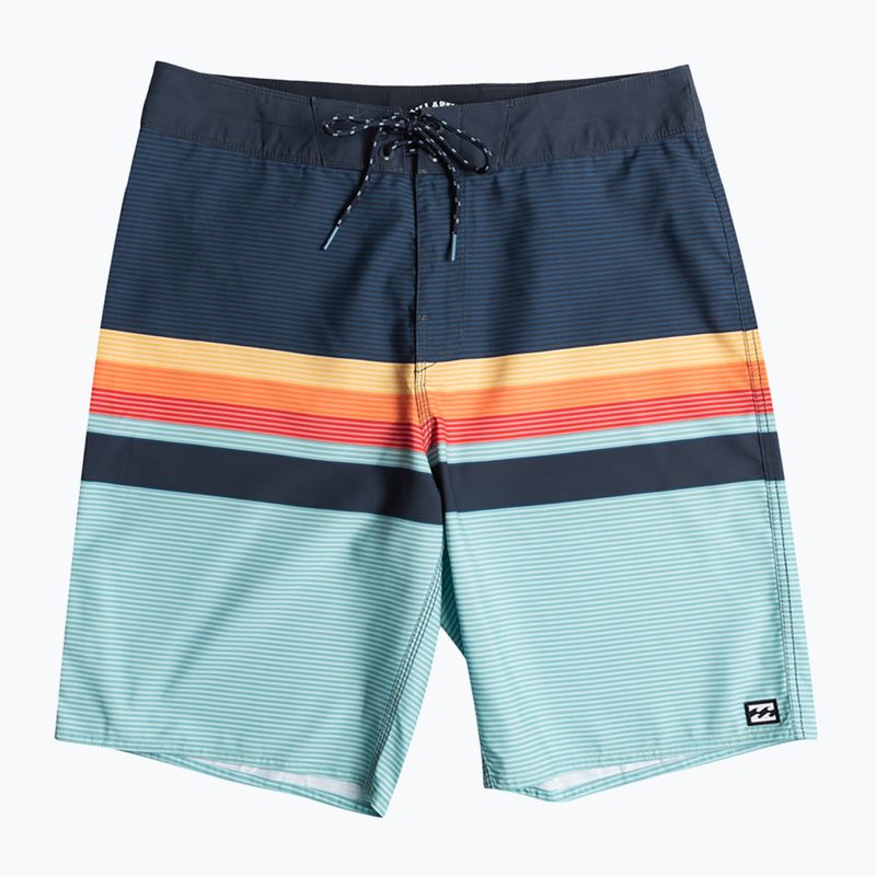 Pantaloncini da bagno da uomo Billabong All Day HTR Stripes OG blu