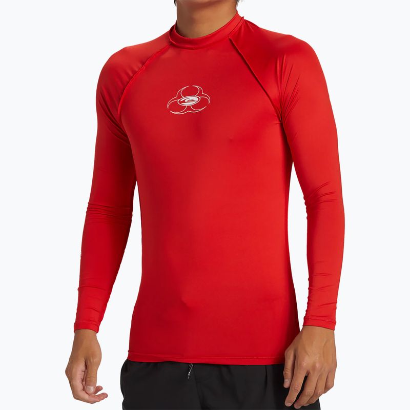 Quiksilver Saturn UPF50 uomo, manica lunga da nuoto rossa ad alto rischio 4