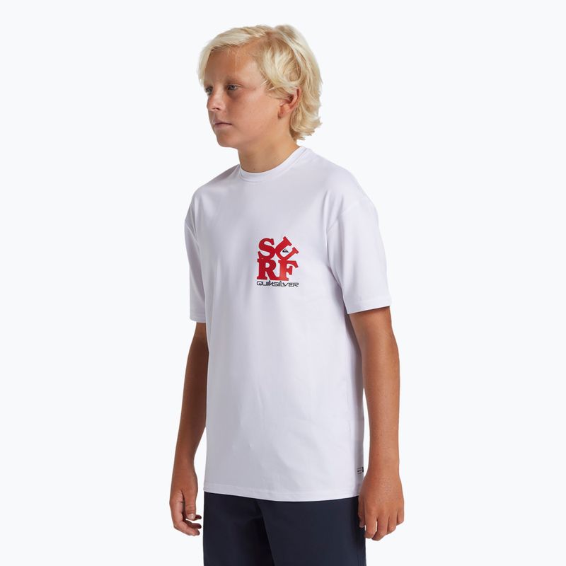 Maglietta da bagno Quiksilver Everyday Surf Tee bianco/nero per bambini 4