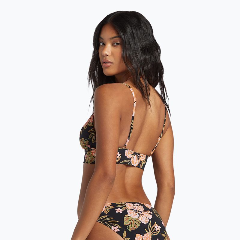 Billabong Hooked On Tropics, top con scollo a V, ciottoli neri 3
