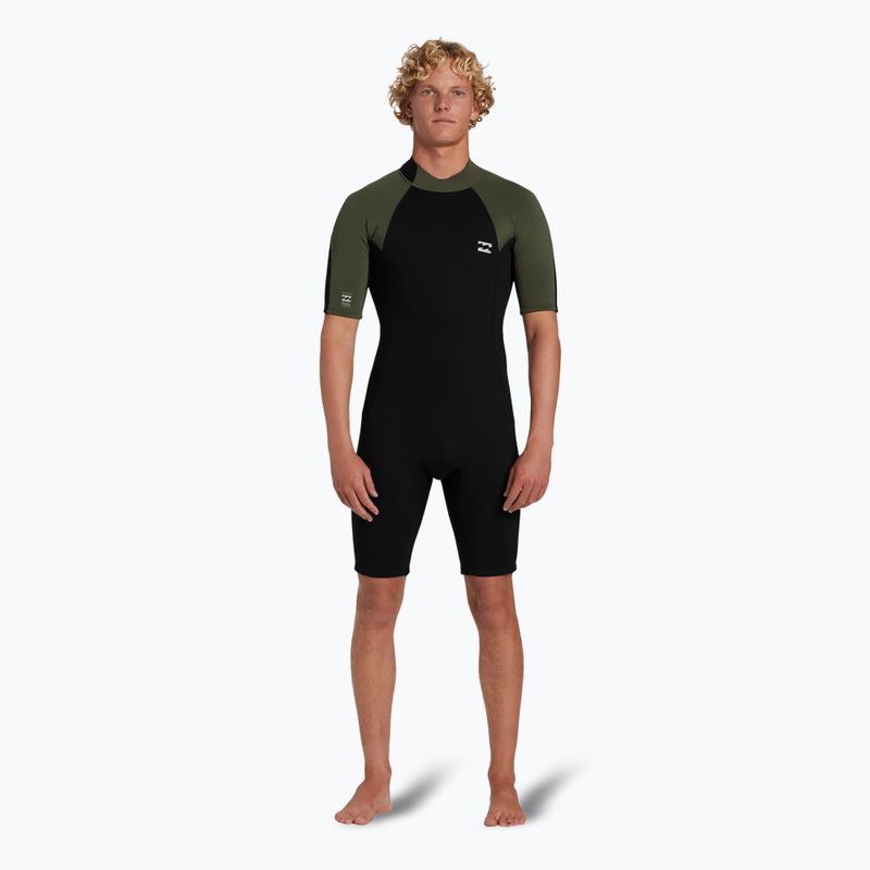 Billabong Uomo 2mm Foil Back Zip Spring moss Swim Foam 2