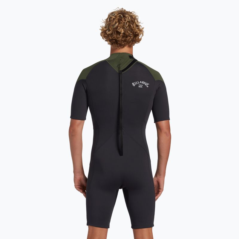 Billabong Uomo 2mm Foil Back Zip Spring moss Swim Foam 3